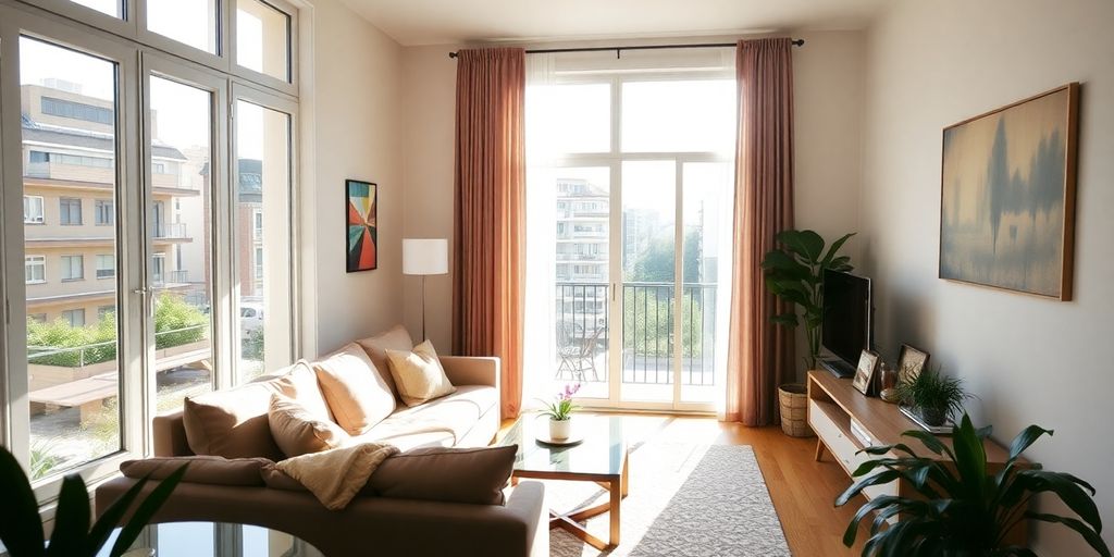 Apartamento moderno en Madrid con luz natural.