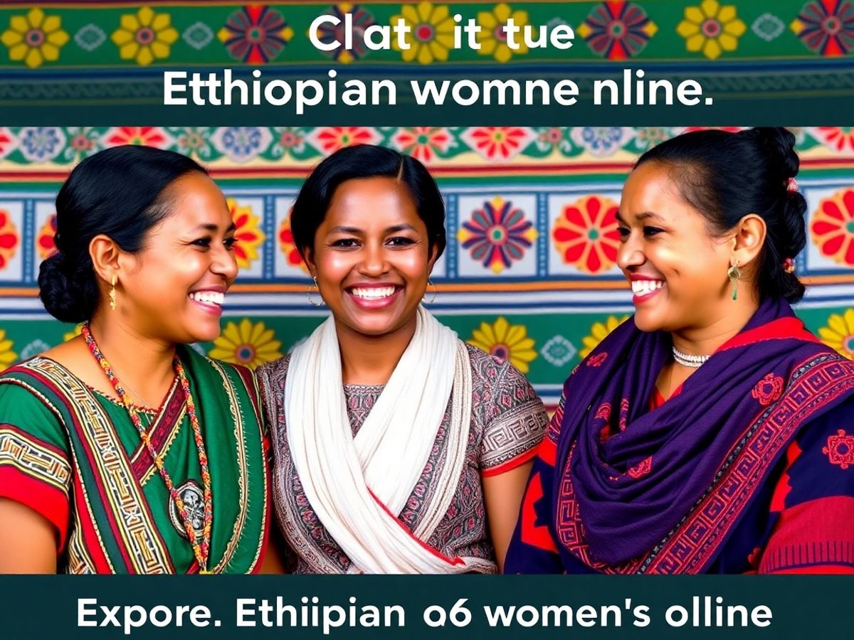 Ethiopian women in traditional dress, smiling and engaging.