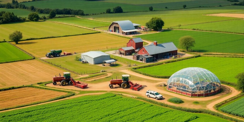 Jeremy's farm with advanced farming technology.