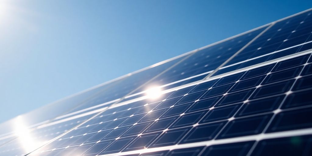 Close-up of N-type solar panels on a rooftop.