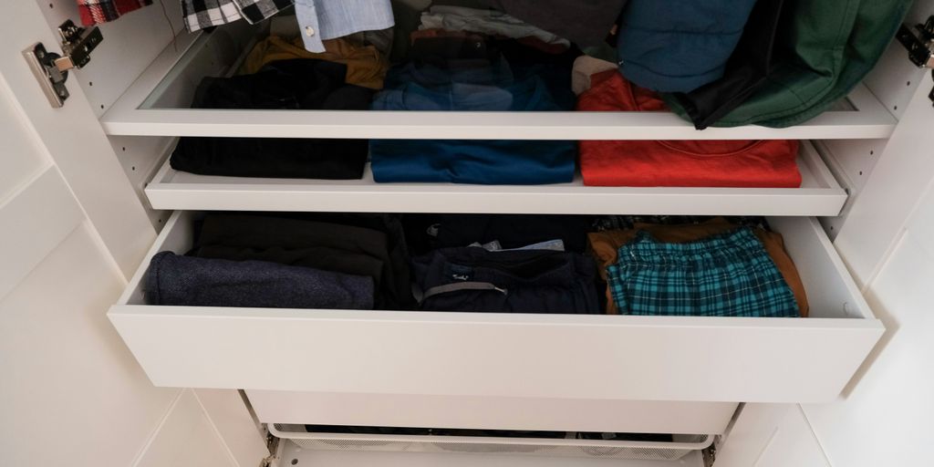 a closet full of clothes