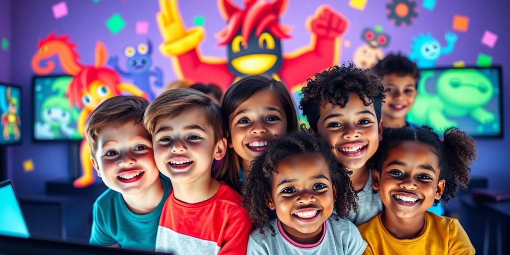 Kids playing unblocked games safely online.