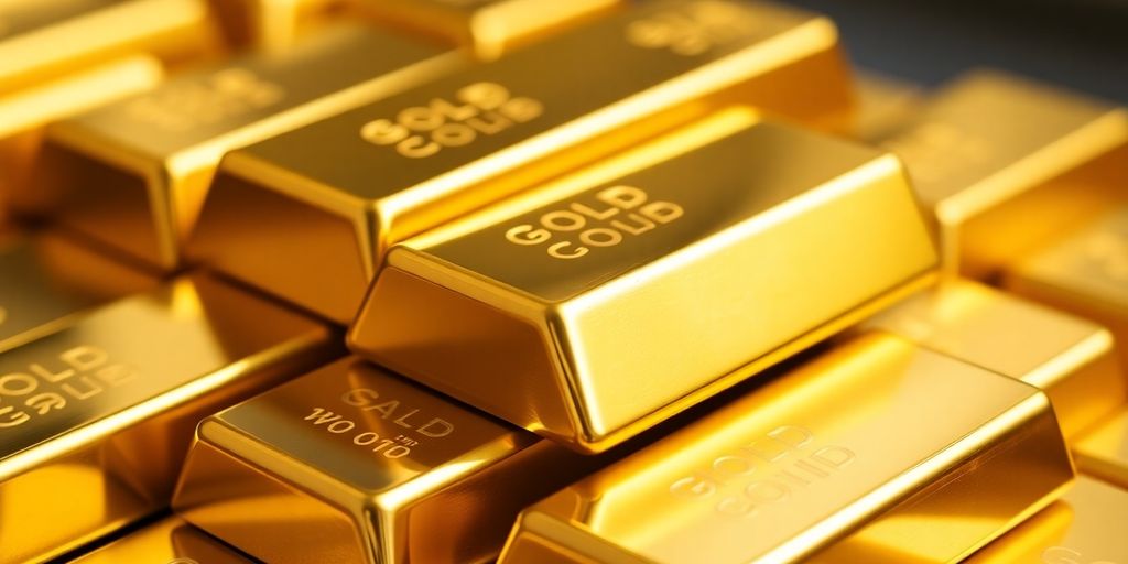 Barres d'or empilées avec brillance et éclat.