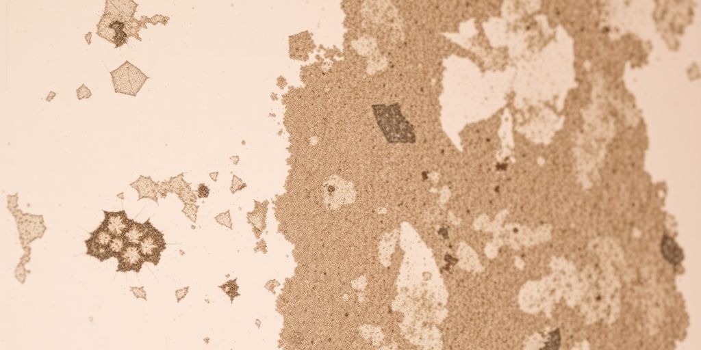 Close-up of moldy drywall in a damaged home.