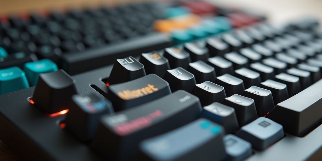 Mechanische und Membrantastatur nebeneinander fotografiert.