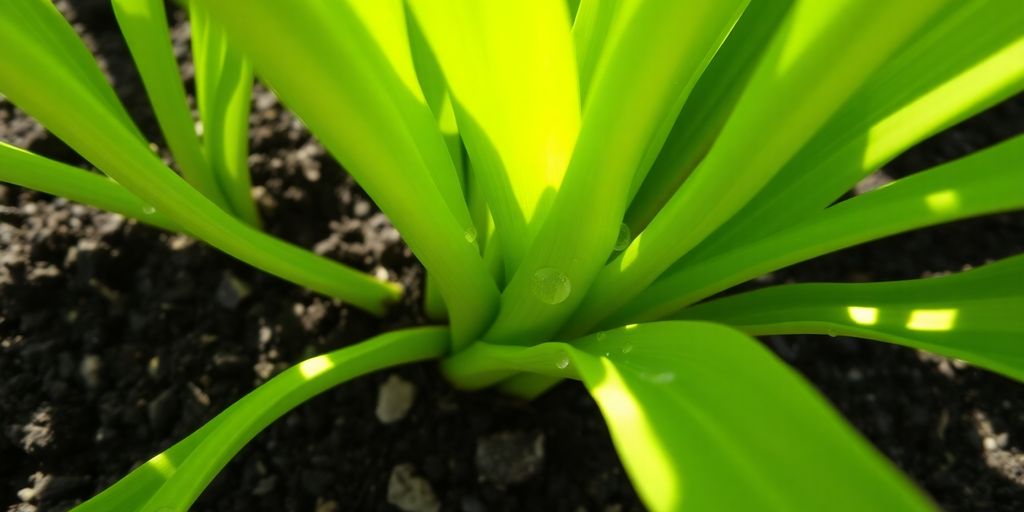 Healthy plant thriving in rich soil.
