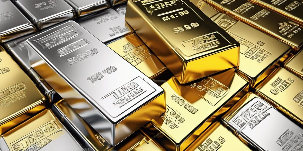 gold and silver ETFs with stock market charts and investment portfolios