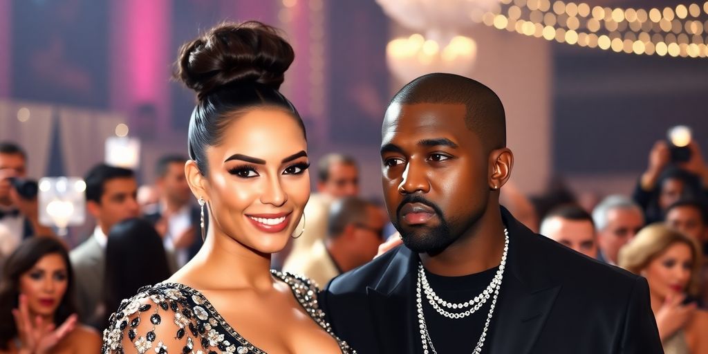 Bianca Censori and Kanye West at a glamorous event.