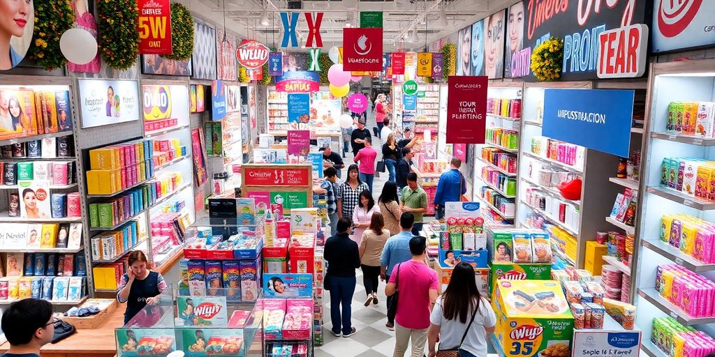 Colorful retail space with engaging product displays.