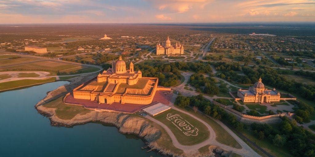 Vue aérienne de paysages époustouflants au Texas.