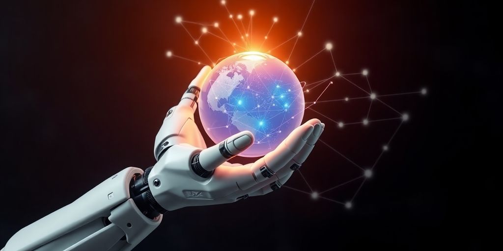 AI robot analyzing strategic SEO growth.