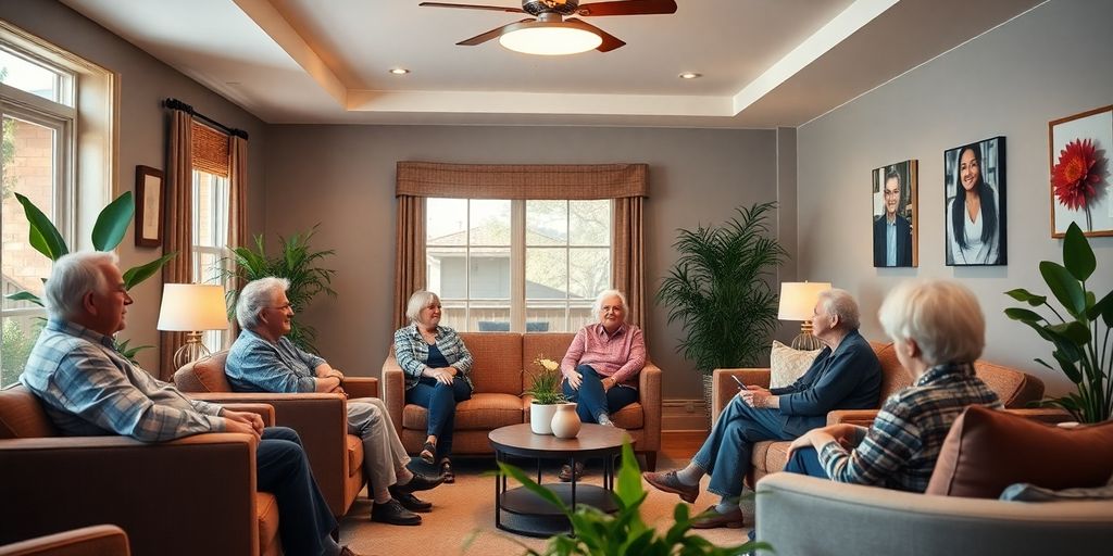 Un espace de vie communautaire chaleureux pour les seniors.