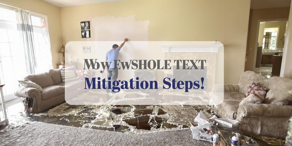 Flooded living room with water-damaged furniture and carpets.