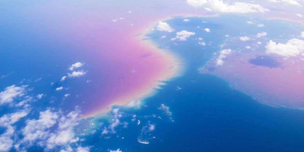 Carte survolant l'Atlantique et la France avec des zones colorées.