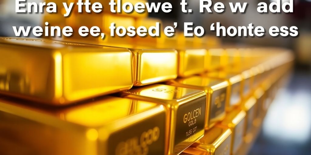 Barres d'or empilées avec éclat.