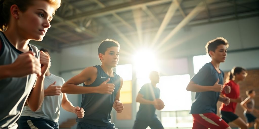 Young athletes pushing limits in intense training.