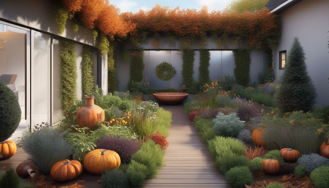 herb garden in autumn UK