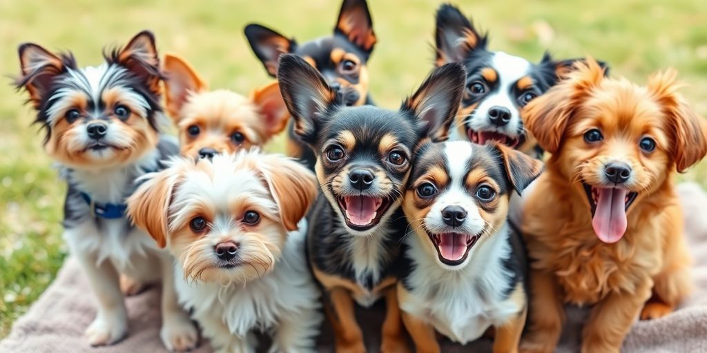 Small short-haired dogs playing on green grass.