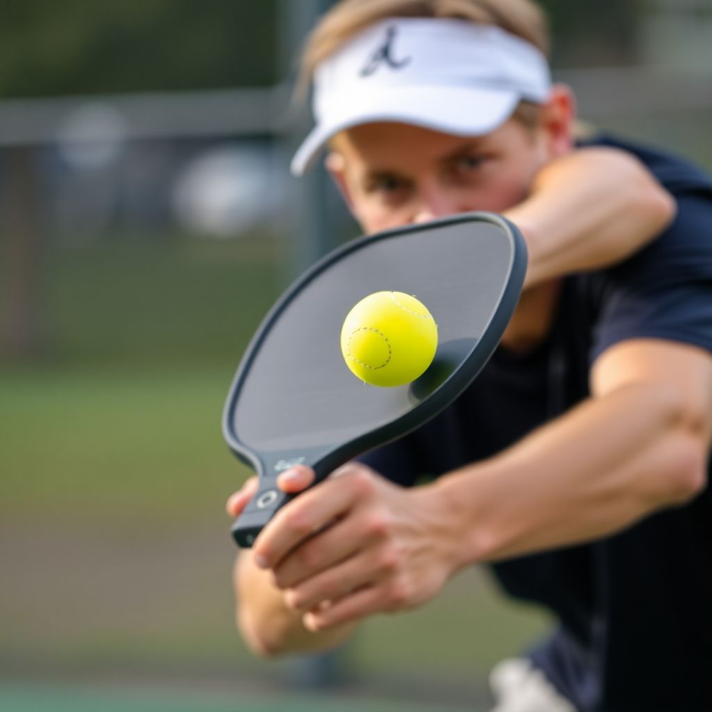 Pickleball player executing a consistent backhand shot.