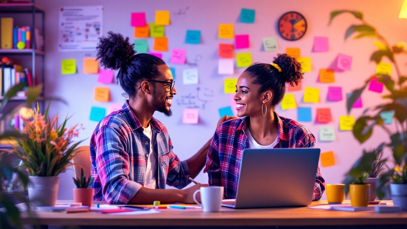 Person brainstorming video ideas in a creative workspace.
