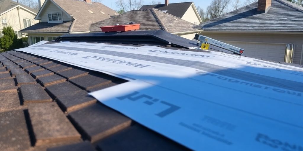 New roof installation on a suburban home in Naperville.