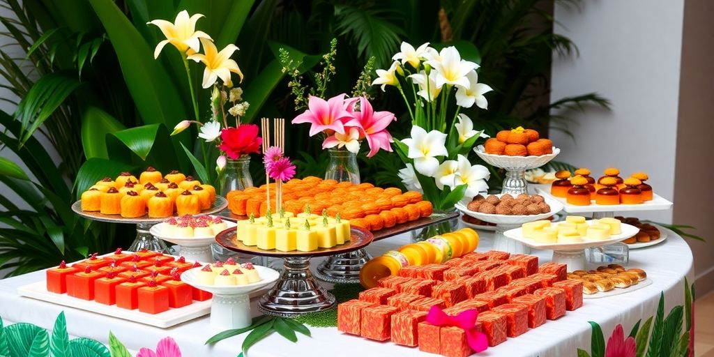 ขนมไทยจัดเบรคสวยงามในงานเลี้ยง