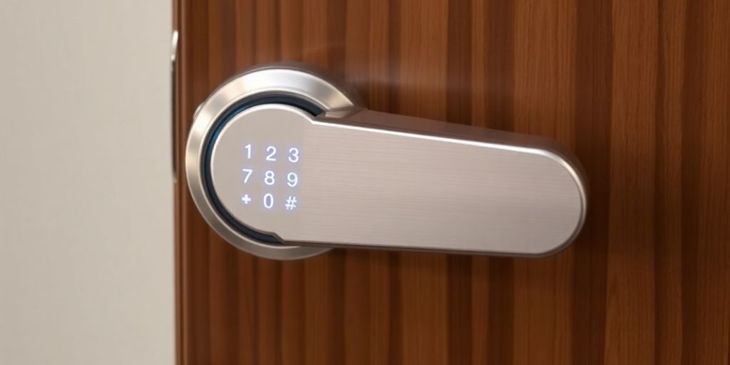 قفل هوشمند و اتوماتیک روی در چوبی