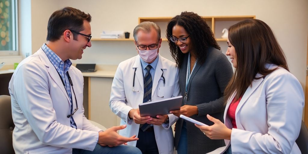 Dentist and school building with referral connections.