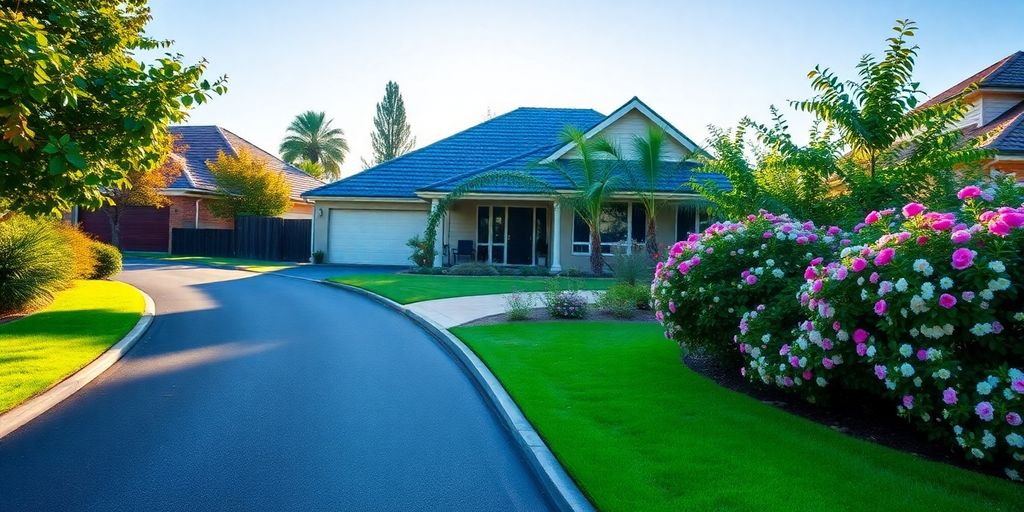 Modern Australian house on sunny street