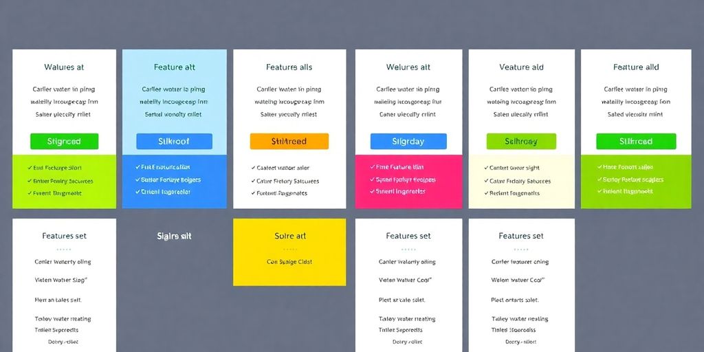 Salesiq pricing plans with distinct color schemes.