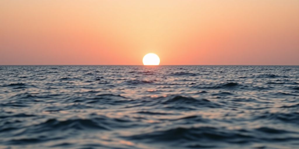 Sunrise over ocean, a trading chart