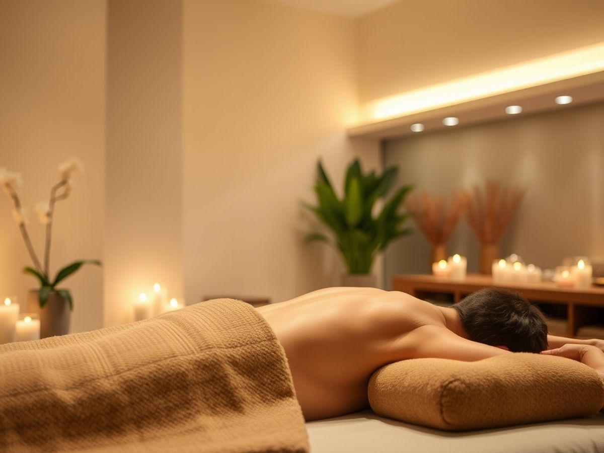 Person enjoying a relaxing massage in a serene spa.