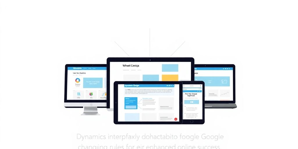 Website interface with multiple devices showcasing responsive design.