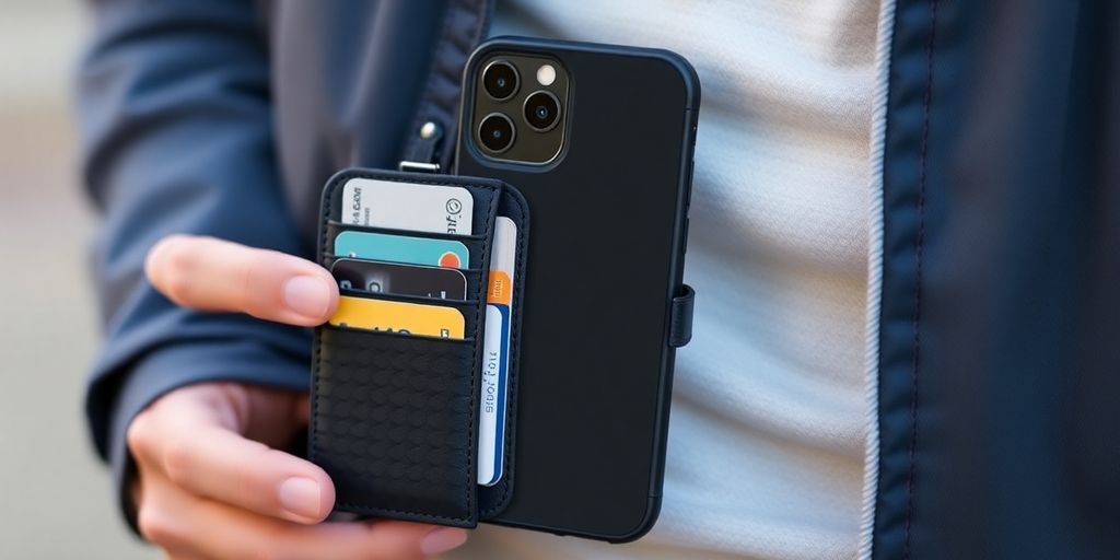 iPhone 14 Pro Max wallet case with multiple card slots