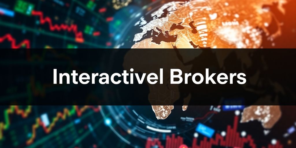Interactive Brokers logo with global market imagery.