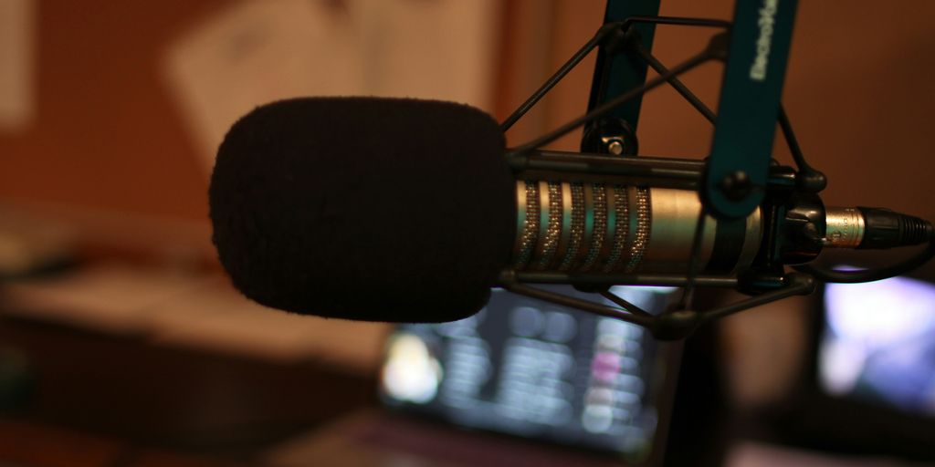 black microphone on black microphone stand