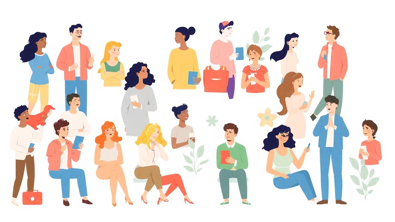 Mennesker med forskjellige interesser og livsstiler.