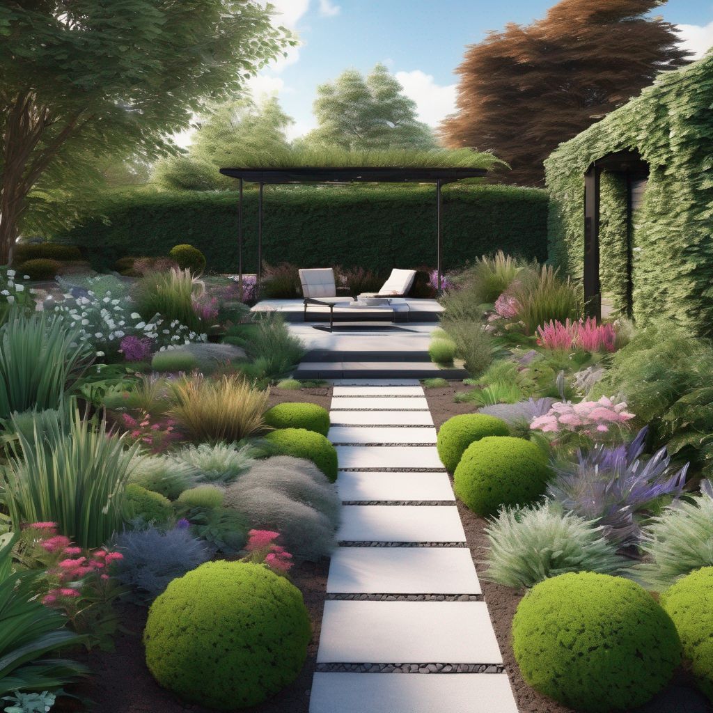 beautiful garden landscape design with a striking focal point
