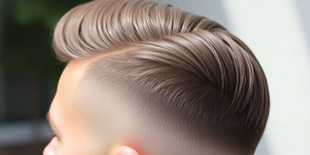 Man's burst fade haircut with sharp lines