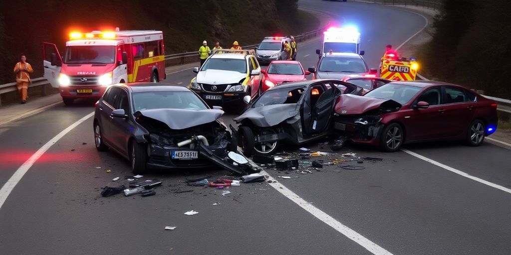 Voiture accidentée sur une route de montagne