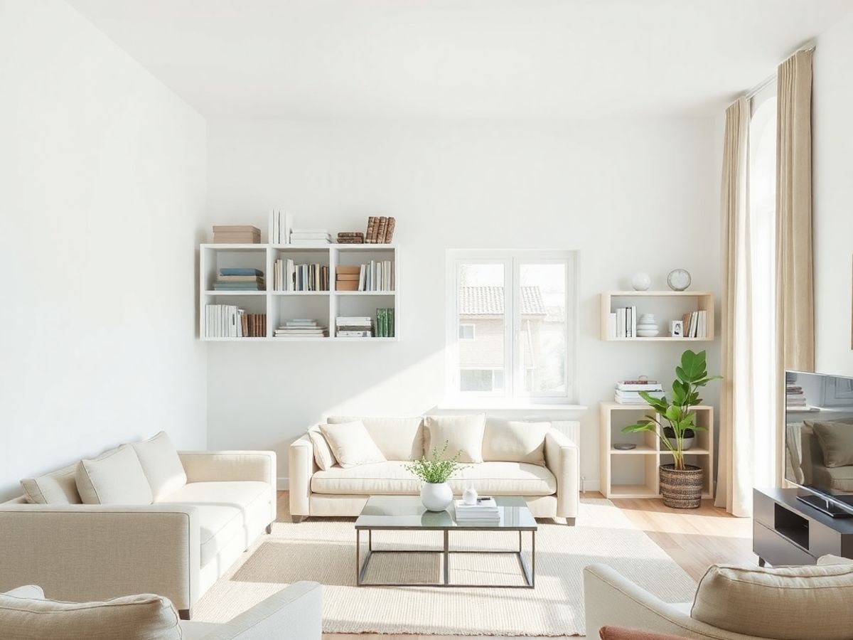Interior minimalist cu spatiu de depozitare optimizat.