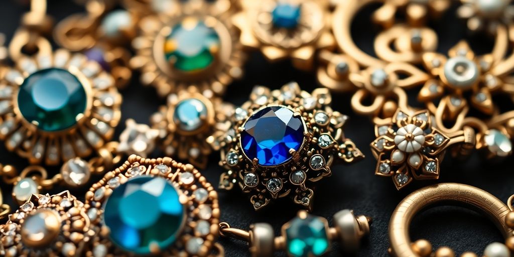 Bijoux anciens avec designs raffinés et artisanat vintage.