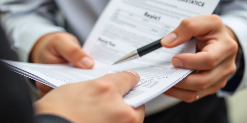Person reviewing documents with a concerned expression.