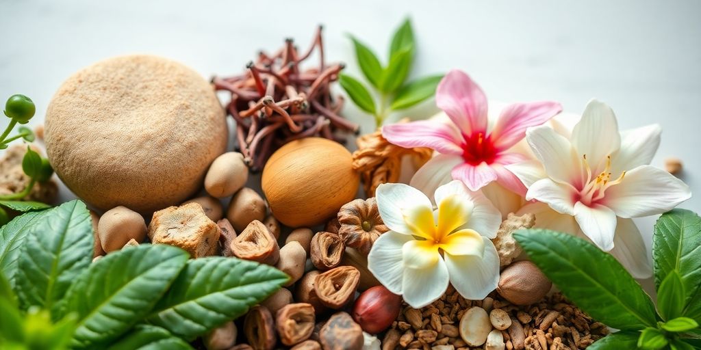 Herbs and plants for natural stress relief.