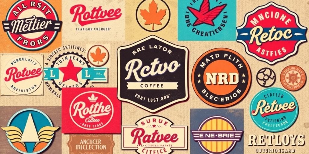 Photographic image of retro branding elements.