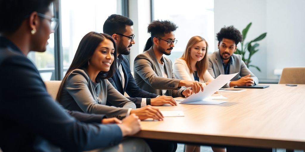 Zeitarbeit vs. Werkvertrag: Unterschiede und Einsatzmöglichkeiten Zwei Personen, die verschiedene Personalmodelle besprechen.