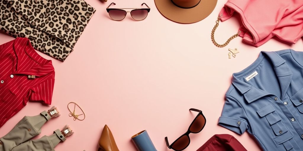 Stylish French fashion items and chic accessories.