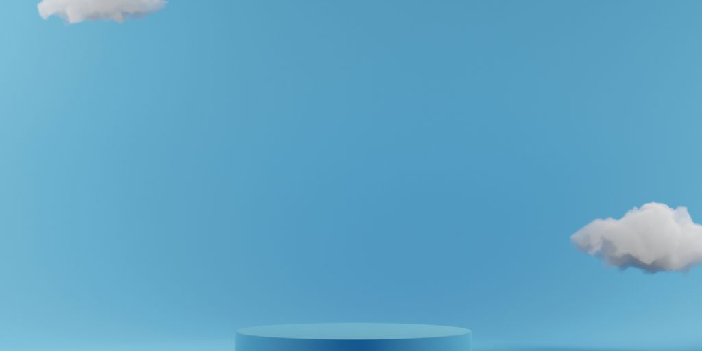 a round blue object with a cloud floating in the sky