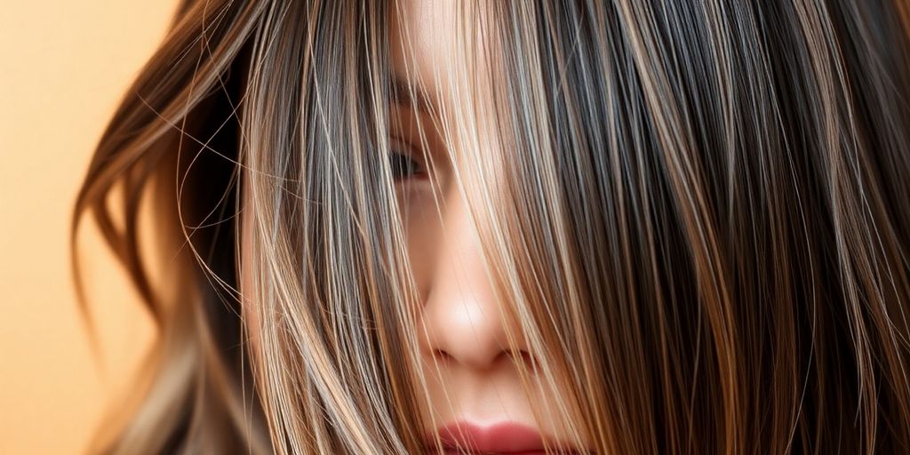 Hair strands transforming from dry to healthy