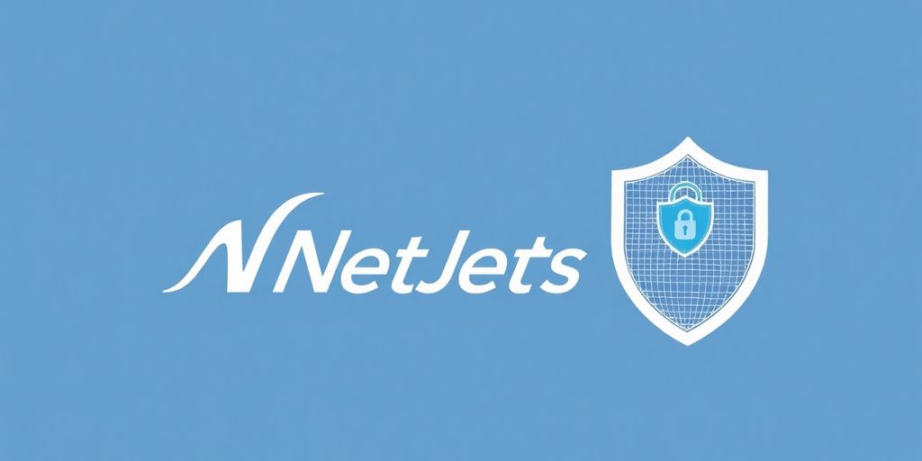 NetJets logo with secure access icon.